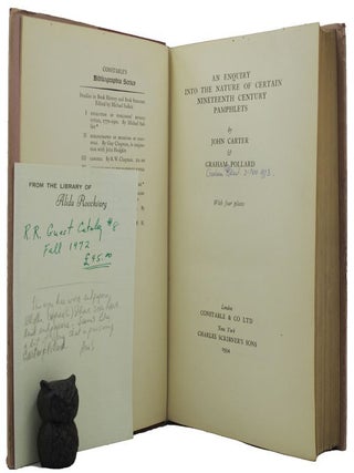 Item #156882 AN ENQUIRY INTO THE NATURE OF CERTAIN NINETEENTH CENTURY PAMPHLETS. John Carter,...