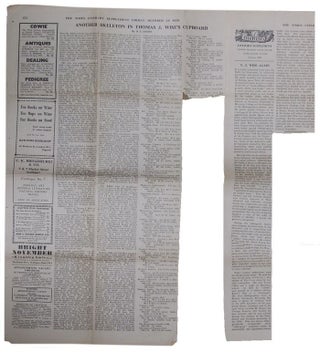 Item #158116 TWO NEWSPAPER CLIPPINGS RELATING TO THOMAS J. WISE, Times Literary Supplement