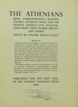 Item #158698 THE ATHENIANS. Golden Cockerel Press Prospectus P158