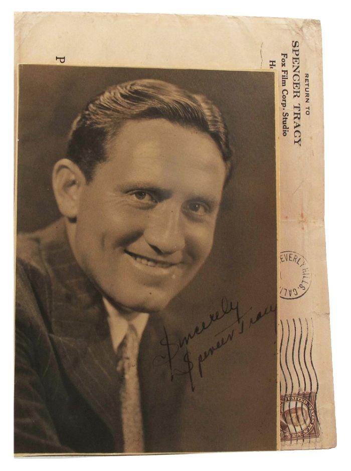 Item #162397 SIGNED PUBLICITY PHOTOGRAPH. Spencer Tracy.