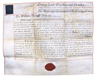 Item #162406 BRITISH ROYAL COMMISSION to ENSIGN WILLIAM MICHEL [sic] WATSON . . . given under...