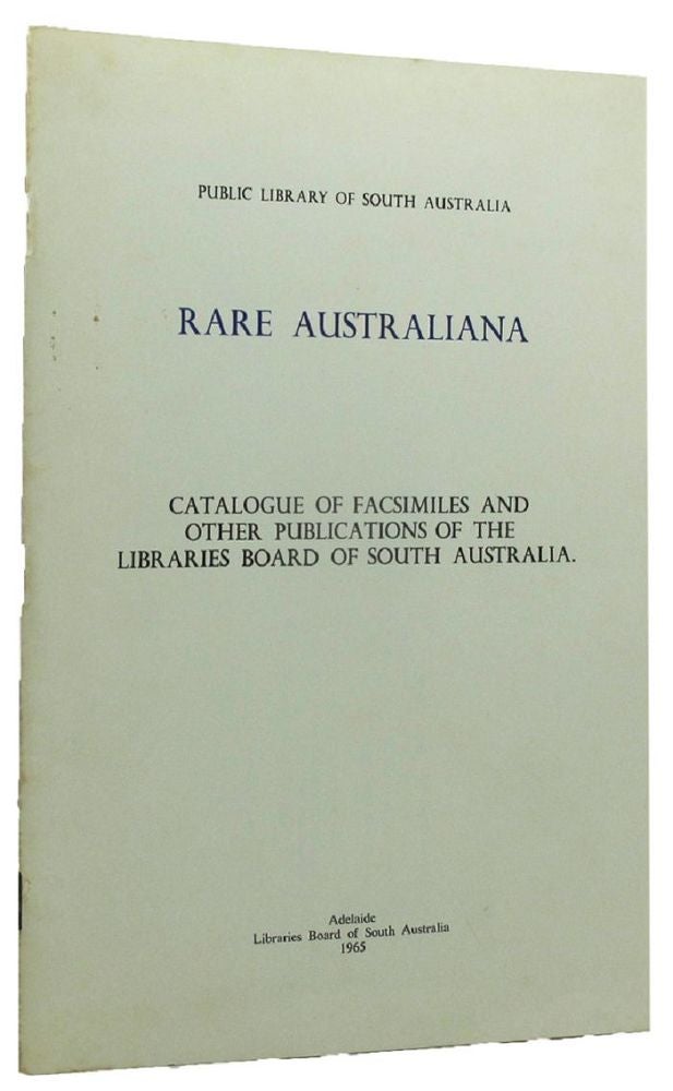 Item #162428 RARE AUSTRALIANA. Libraries Board of South Australia.