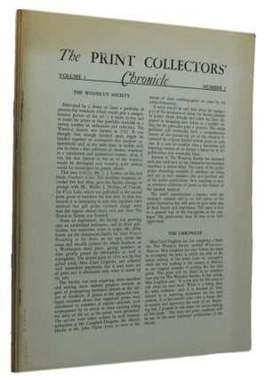 Item #162430 THE PRINT COLLECTORS' CHRONICLE. Alfred Fowler