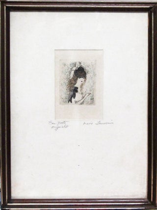 Item #162539 WOMAN IN A HAT WITH PLUME. Marie Laurencin, Artist
