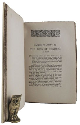 Item #162591 PAPERS RELATING TO THE LOSS OF MINORCA. Captain H. W. Richmond
