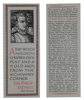 Item #162659 EVERYMAN'S LIBRARY BOOKMARKER: SIR PHILIP SIDNEY. J. M. Dent, Sons Ltd