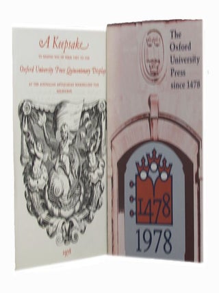 Item #162680 THE OXFORD UNIVERSITY PRESS SINCE 1478. Oxford University Press