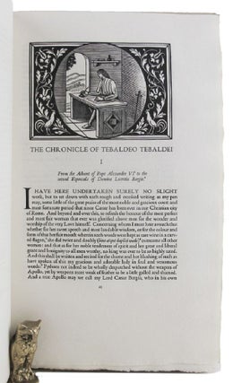 Item #162798 LUCRETIA BORGIA: The chronicle of Tebaldeo Tebaldei, Renaissance Period. Algernon...