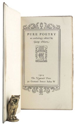 Item #162963 PURE POETRY: an anthology edited by George Moore. George Moore