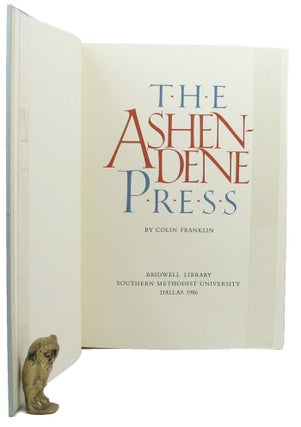 Item #163303 THE ASHENDENE PRESS. The Ashendene Press, Colin Franklin