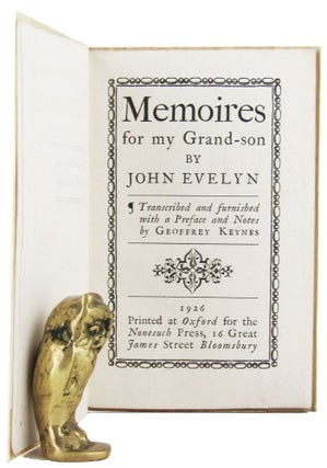 Item #164110 MEMOIRES FOR MY GRAND-SON. John Evelyn