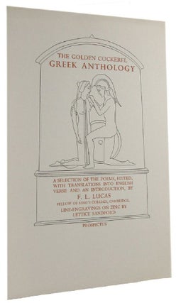 Item #164227 THE GOLDEN COCKEREL GREEK ANTHOLOGY. Golden Cockerel Press Prospectus P129 i