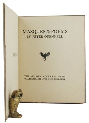 Item #164837 MASQUES & POEMS. Peter Quennell