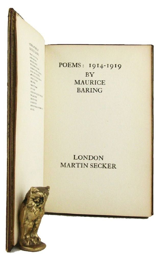 Item #165547 POEMS: 1914-1919. Maurice Baring.