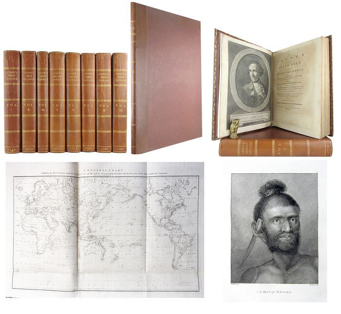 Item #166239 A COMPLETE SET OF THE OFFICIAL ACCOUNTS OF COOK'S THREE VOYAGES. Captain James Cook.