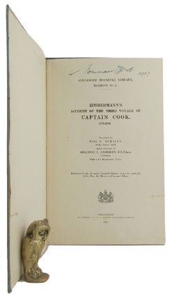 Item #166363 ZIMMERMANN'S ACCOUNT OF THE THIRD VOYAGE OF CAPTAIN COOK 1776-1780. Captain James...