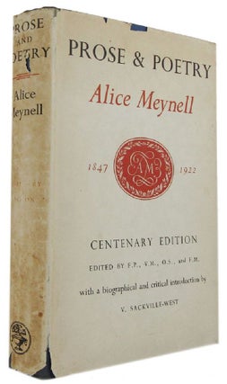 Item #169375 PROSE AND POETRY: Centenary Volume. Alice Meynell