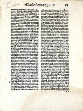 FOUR INCUNABLE LEAVES FROM 1483 TO 1496, Paris and Strasbourg.