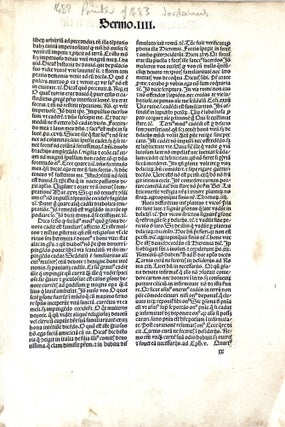 FOUR INCUNABLE LEAVES FROM 1483 TO 1496, Paris and Strasbourg.