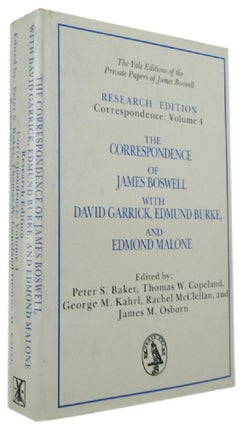 Item #169442 THE CORRESPONDENCE OF JAMES BOSWELL with David Garrick, Edmund Burke, and Edmond...
