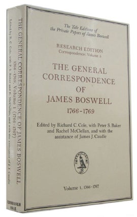 Item #169445 THE GENERAL CORRESPONDENCE OF JAMES BOSWELL 1766-1769. Vol. 2: 1768-1769. James Boswell