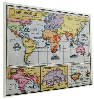 Item #169611 THE SHERLOCK HOLMES MAP OF THE WORLD: Greeting Card No. 6. Sherlock Holmes, Dr....