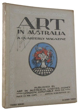 Item #170138 ART IN AUSTRALIA: a quarterly magazine. Third Series, number three February 1st,...