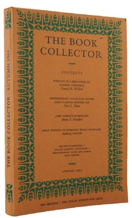 Item #170484 THE BOOK COLLECTOR. Volume 13, No. 3, Autumn 1964. Nicolas Barker