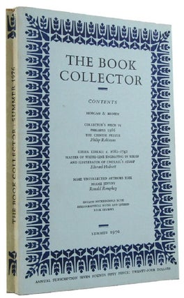 Item #170491 THE BOOK COLLECTOR. Volume 25, No. 2, Summer 1976. Nicolas Barker