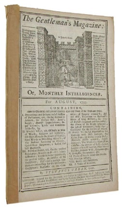 Item #170497 THE GENTLEMAN'S MAGAZINE: OR MONTHLY INTELLIGENCER. For August, 1733. Gentleman's...