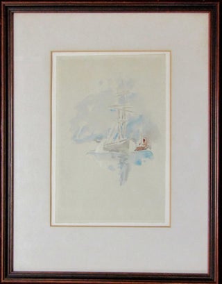 Item #170641 SAILING SHIPS: original watercolour painting, unsigned. Mary Eaton, attributed, Artist