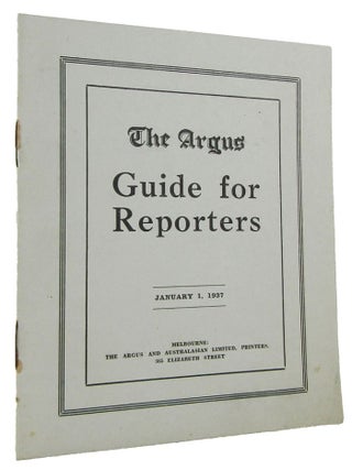 Item #170700 THE ARGUS GUIDE FOR REPORTERS: January 1, 1937 [cover title]. The Argus
