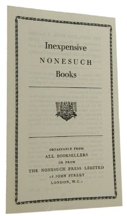 Item #170833 INEXPENSIVE NONESUCH BOOKS. The Nonesuch Press Prospectus P051
