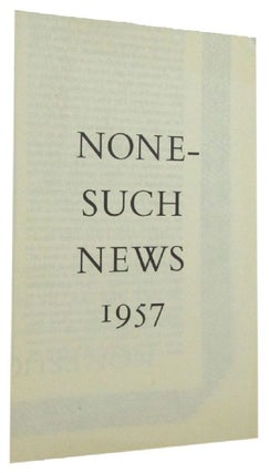 Item #170836 NONESUCH NEWS 1957. The Nonesuch Press Prospectus P055