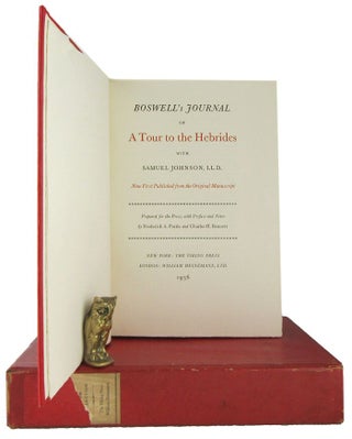 Item #171438 BOSWELL'S JOURNAL OF A TOUR TO THE HEBRIDES WITH SAMUEL JOHNSON, LL.D. Now First...