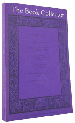 Item #171554 THE BOOK COLLECTOR. Volume 29, No. 4, Winter 1980. Nicolas Barker