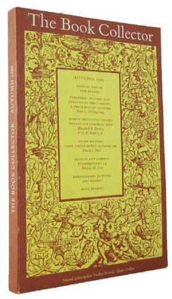 Item #171555 THE BOOK COLLECTOR. Volume 29, No. 3, Autumn 1980. Nicolas Barker