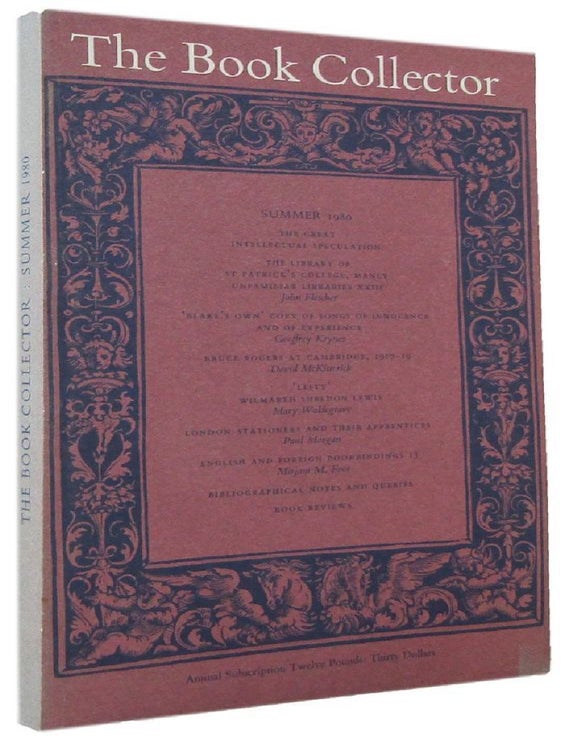 Item #171556 THE BOOK COLLECTOR. Volume 29, No. 2, Summer 1980. Nicolas Barker.