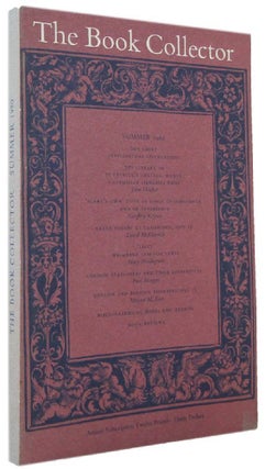 Item #171556 THE BOOK COLLECTOR. Volume 29, No. 2, Summer 1980. Nicolas Barker