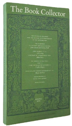 Item #171557 THE BOOK COLLECTOR. Volume 29, No. 1, Spring 1980. Nicolas Barker