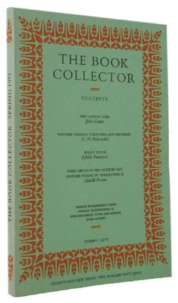 Item #171559 THE BOOK COLLECTOR. Volume 20, No. 1, Spring 1971. Nicolas Barker