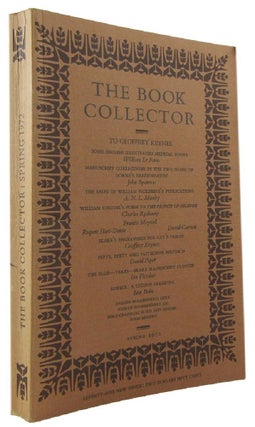 Item #172741 THE BOOK COLLECTOR. Volume 21, No. 1, Spring 1972. Nicolas Barker