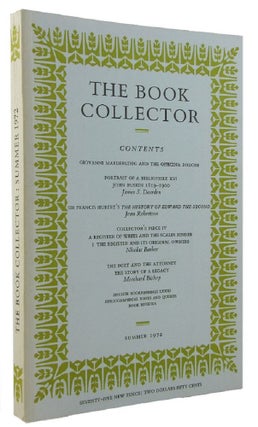 Item #172742 THE BOOK COLLECTOR. Volume 21, No. 2, Summer 1972. Nicolas Barker
