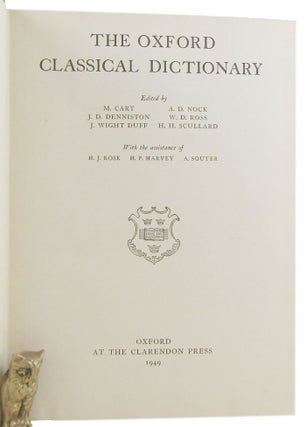 Item #172835 THE OXFORD CLASSICAL DICTIONARY. M. Cary, others