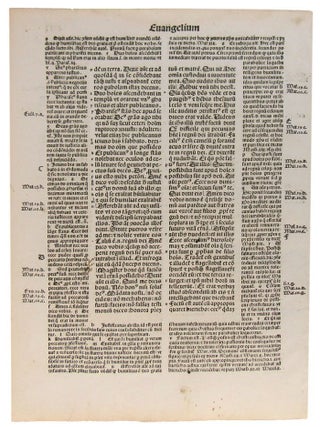 Item #177075 INCUNABLE LEAF FROM THE BIBLE IN LATIN PRINTED BY ANTON KOBERGER, Nuremberg, circa...