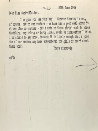 TYPED LETTER, signed, to J. W. Robertson Scott: