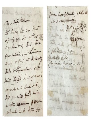 Item #179354 AUTOGRAPH LETTER, signed, to Miss Williams:. Sir William Napier