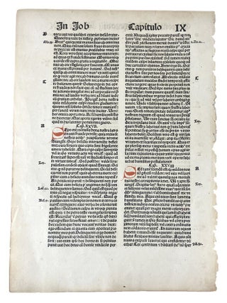 Item #179738 SWISS INCUNABLE LEAVES: Two incunable leaves printed in Basle in 1494 and 1496....