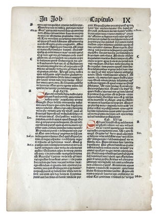 Item #179738 SWISS INCUNABLE LEAVES: Two incunable leaves printed in Basle in 1494 and 1496....