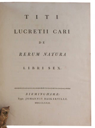 DE RERUM NATURA LIBRI SEX.